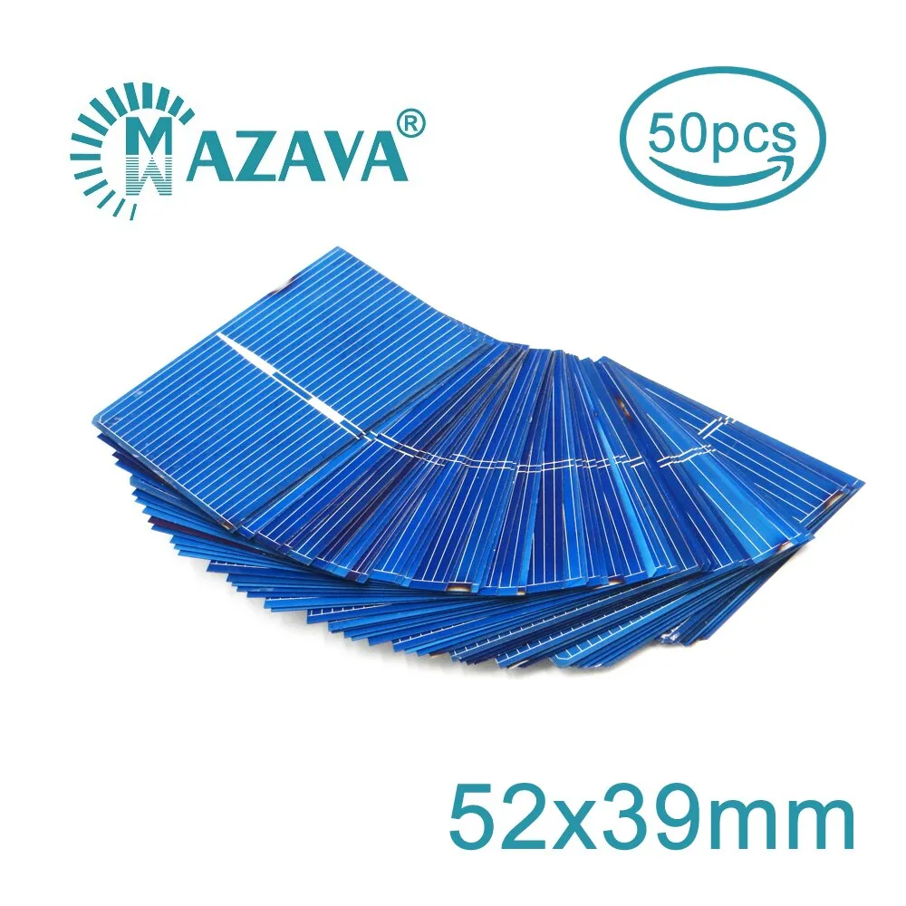 50 pcs Solar Cells DIY Charger Polycrystalline Battery Charge 5V 6V 9V 12V C60 5/6 inch Mono Poly Solar Panels Education Study