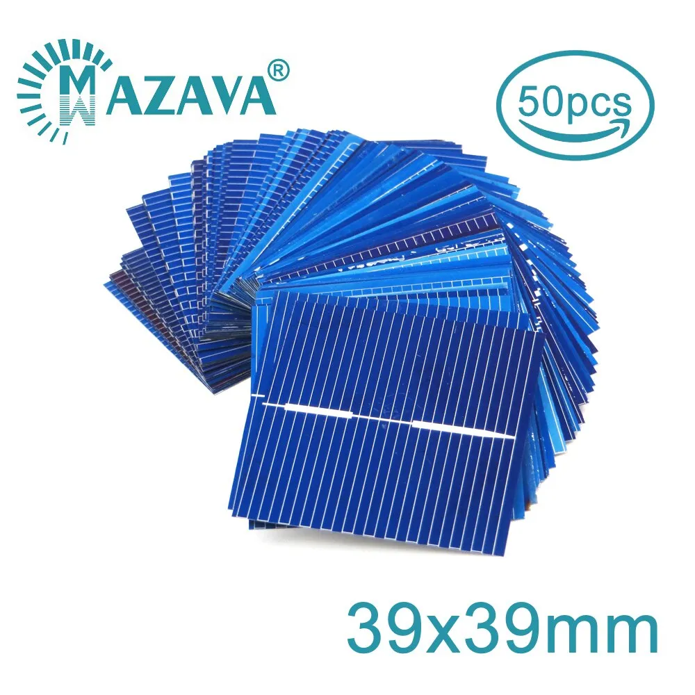 50 pcs Solar Cells DIY Charger Polycrystalline Battery Charge 5V 6V 9V 12V C60 5/6 inch Mono Poly Solar Panels Education Study