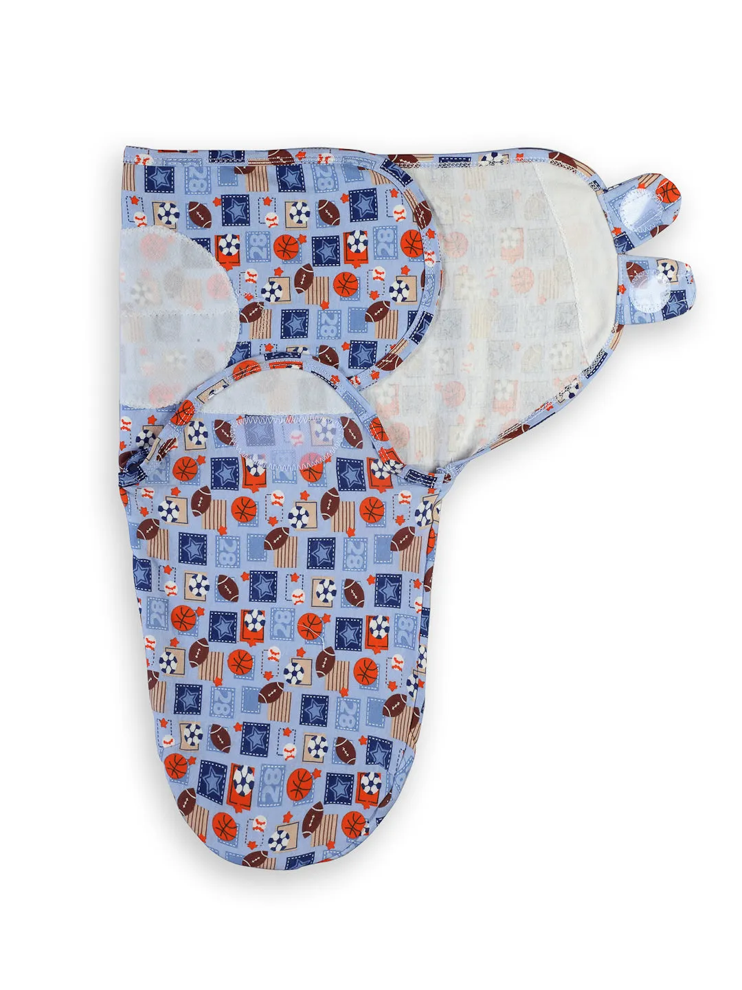 Babymoon Organic Designer Cotton Swaddle Wrap - Sports Blue