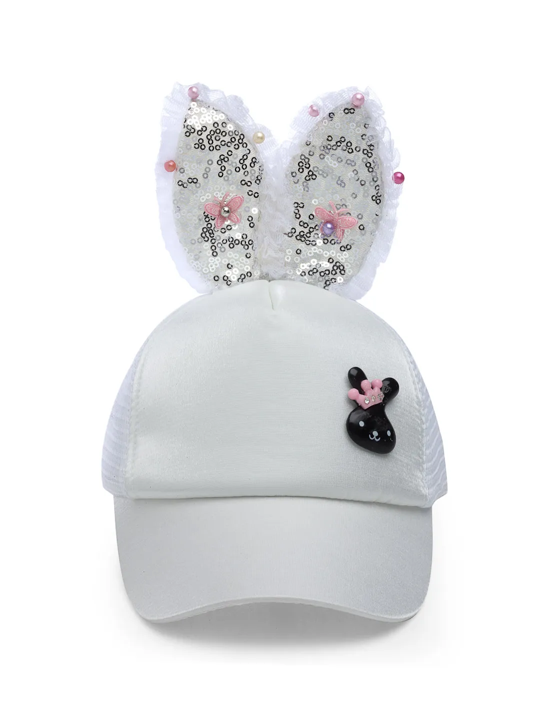 Babymoon Rabbit Ears Summer Cap Hat - White