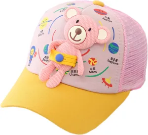 Babymoon Teddy Summer Cap Hat For Baby Kids - Pink