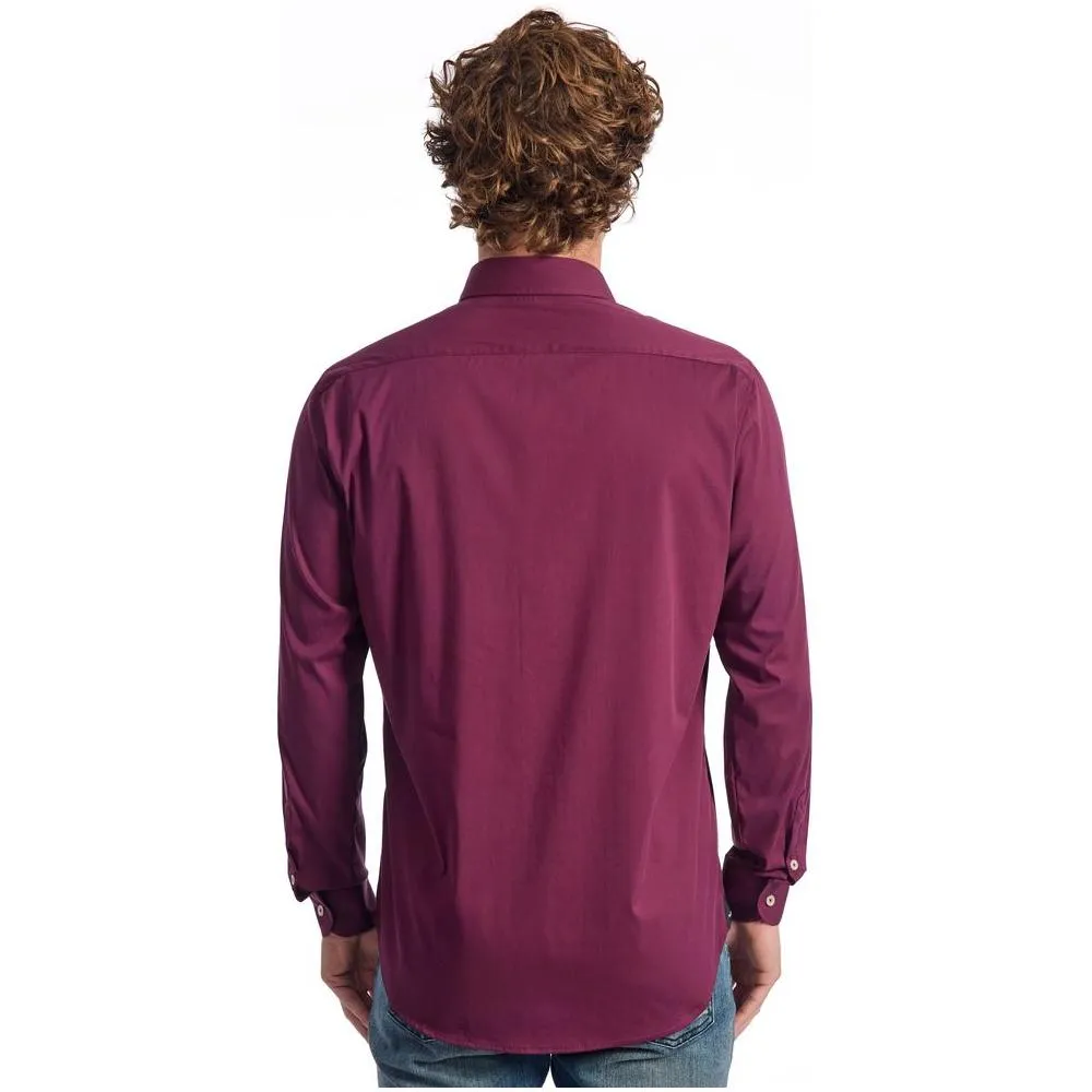 Baldinini Trend Burgundy Cotton Shirt