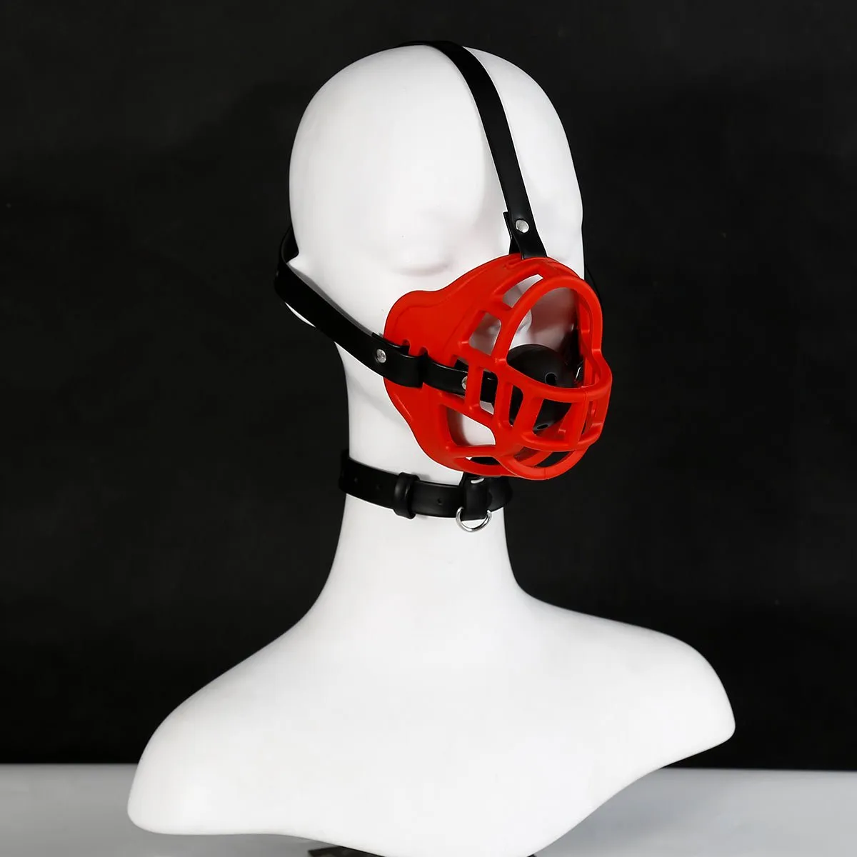 BDSM dog Muzzle harness with ball gag