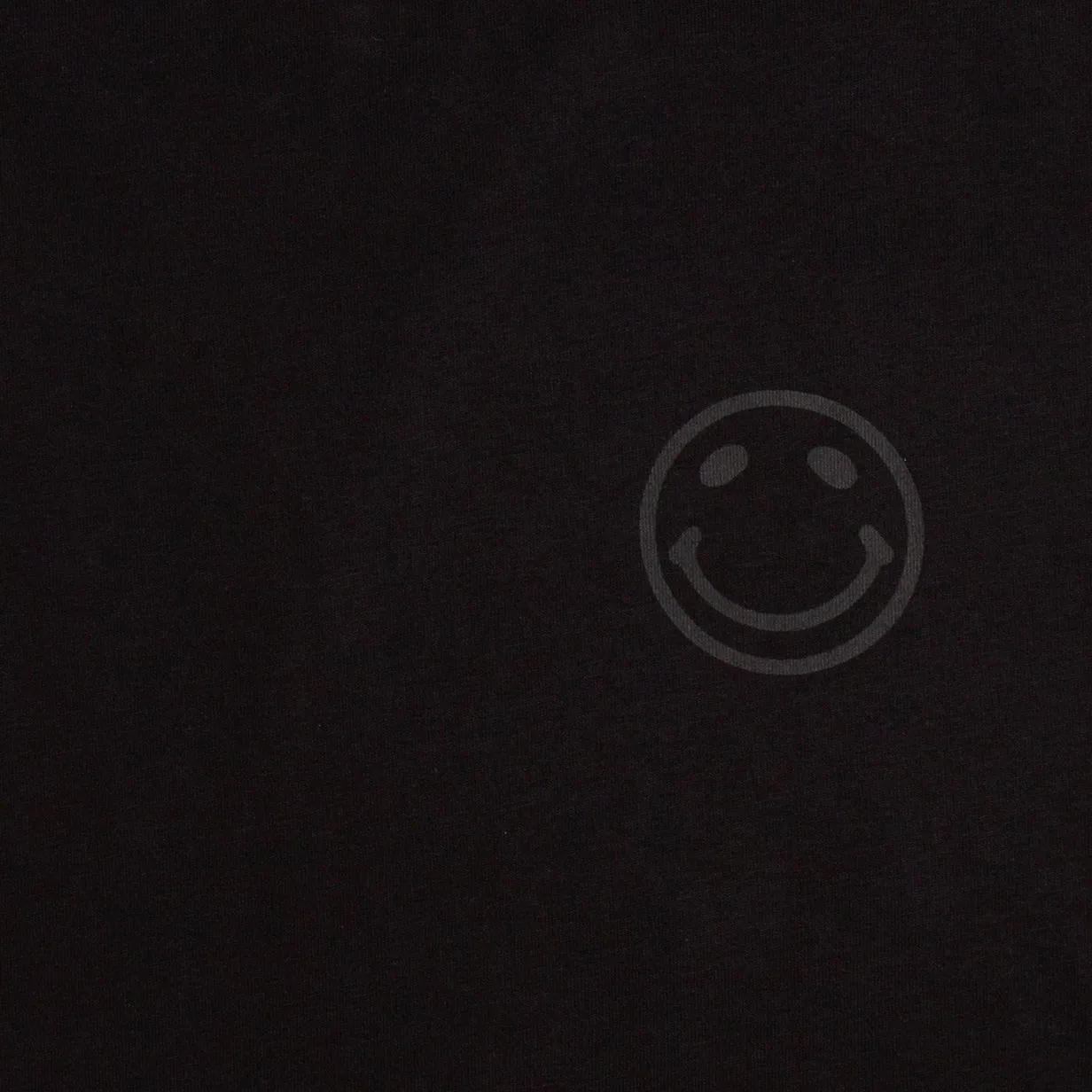 Black On Black Side Smiley - Tshirt - Black