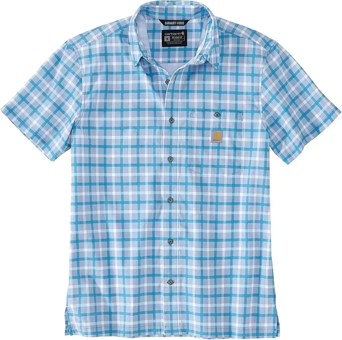 Carhartt Men's Force Sun Defender Relaxed Fit Lightweight Short-Sleeve Plaid Shirt