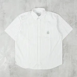 Carhartt WIP Linus S/S  Stripe Shirt - Park / White