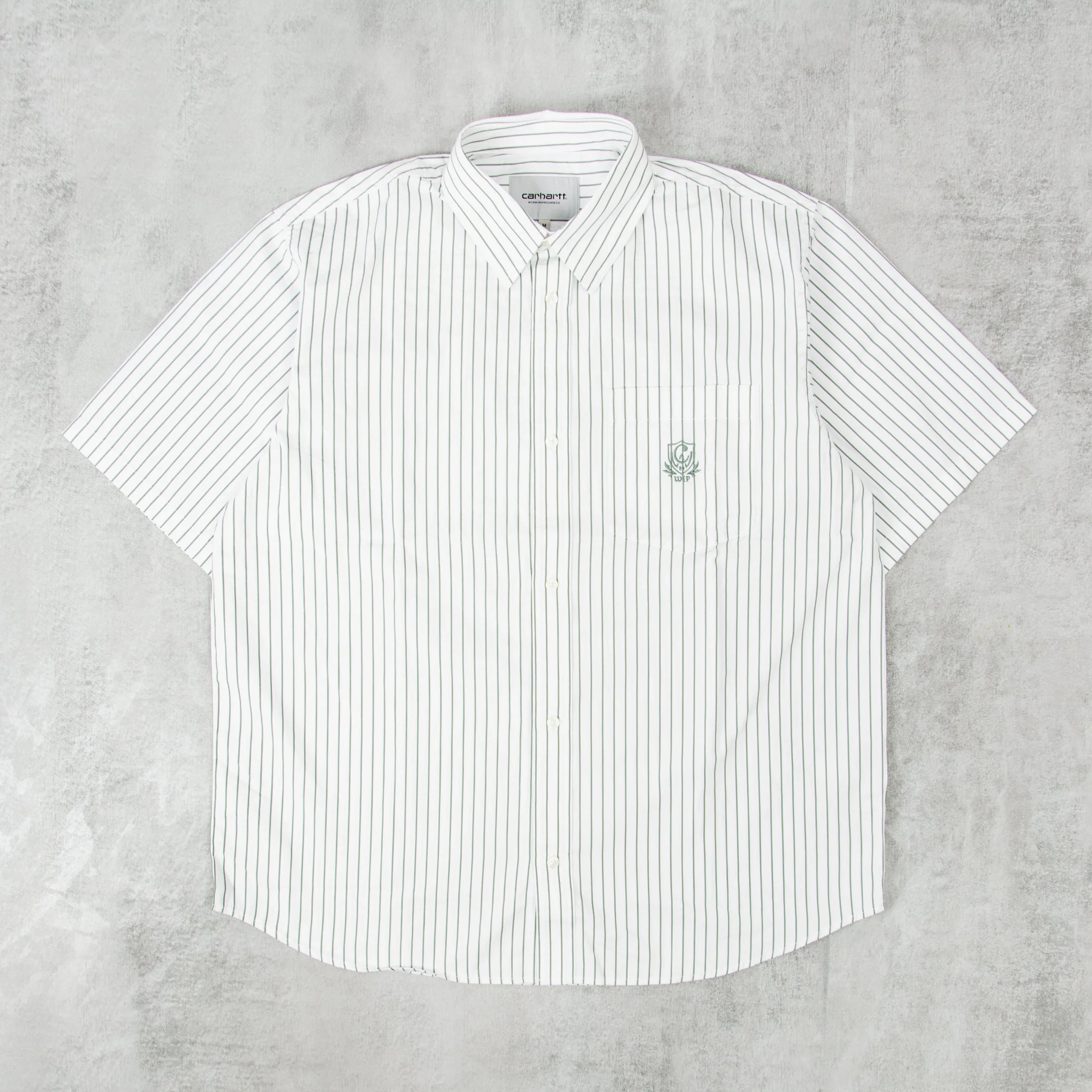 Carhartt WIP Linus S/S  Stripe Shirt - Park / White