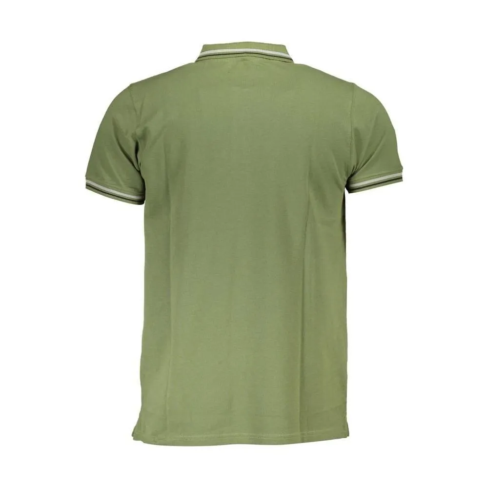 Cavalli Class Green Cotton Polo Shirt