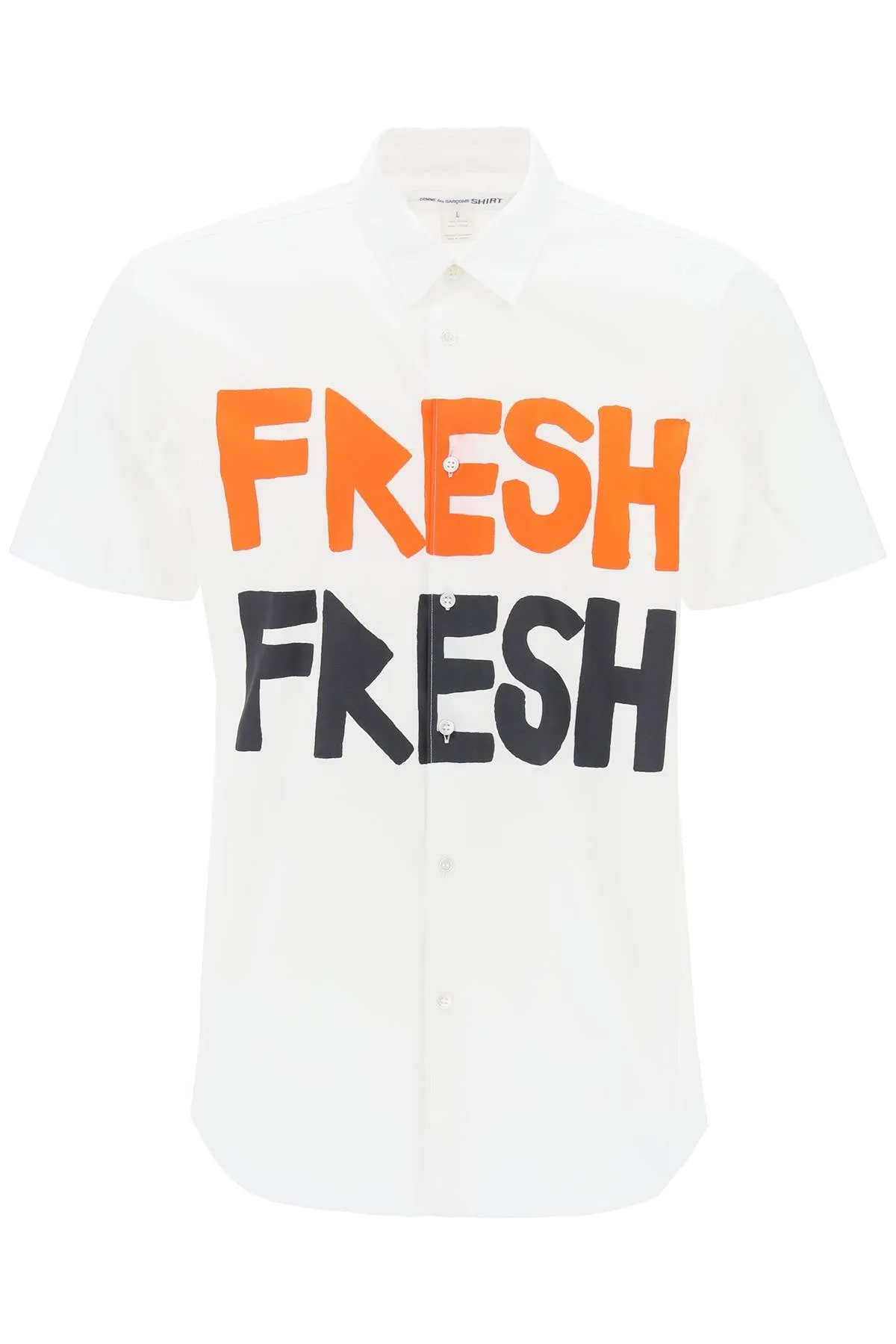 Comme des garcons shirt fresh print poplin shirt