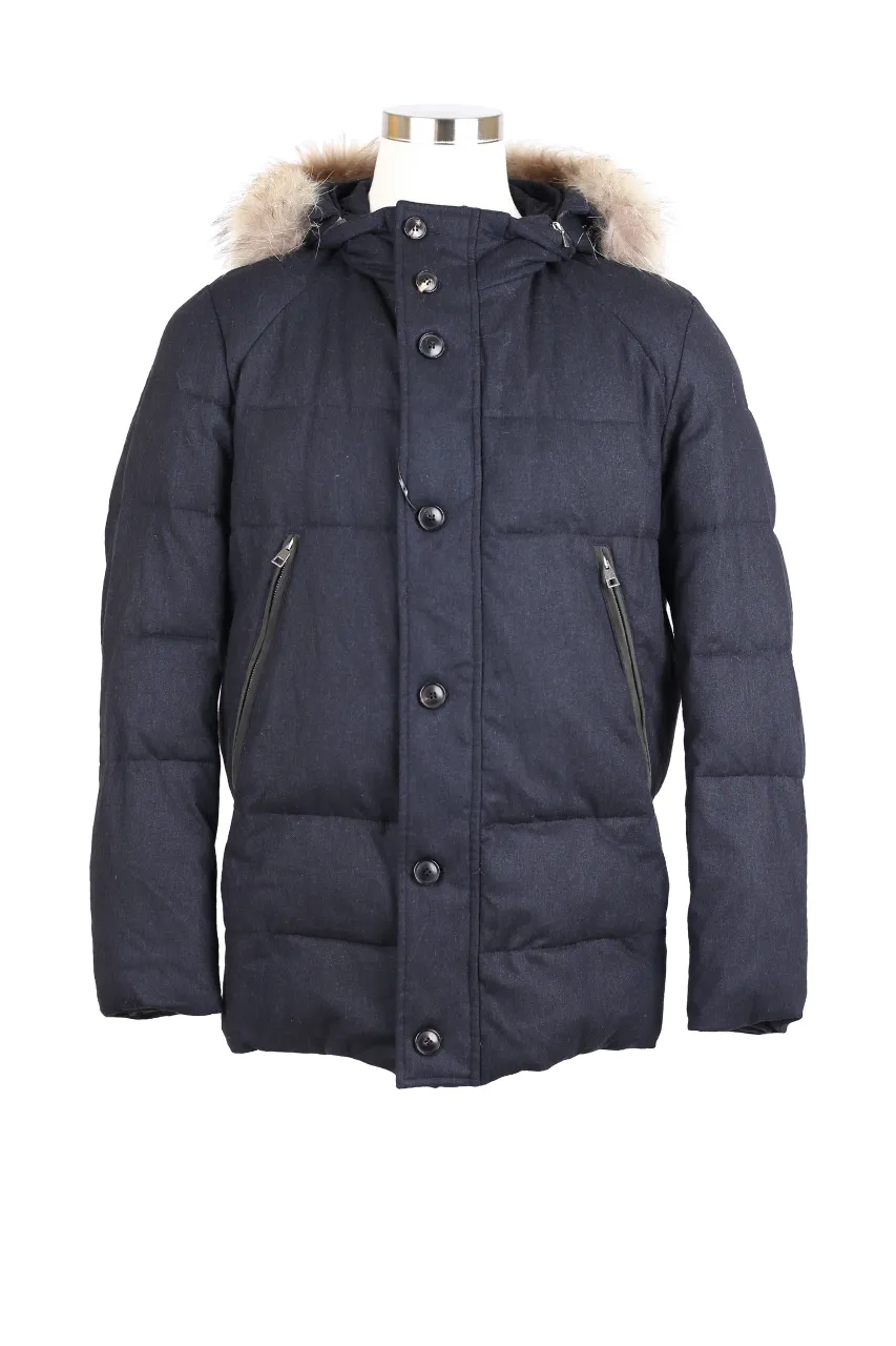 Down Filled Puffer Jacket with Fur Hood