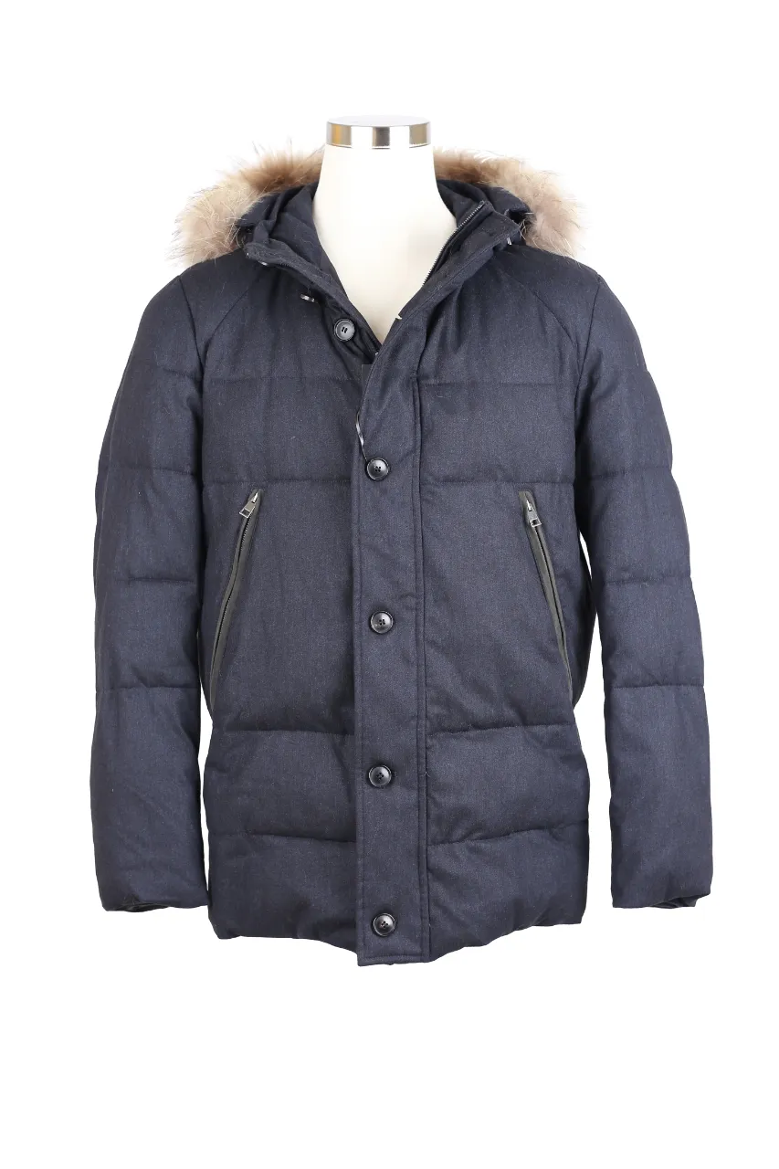 Down Filled Puffer Jacket with Fur Hood