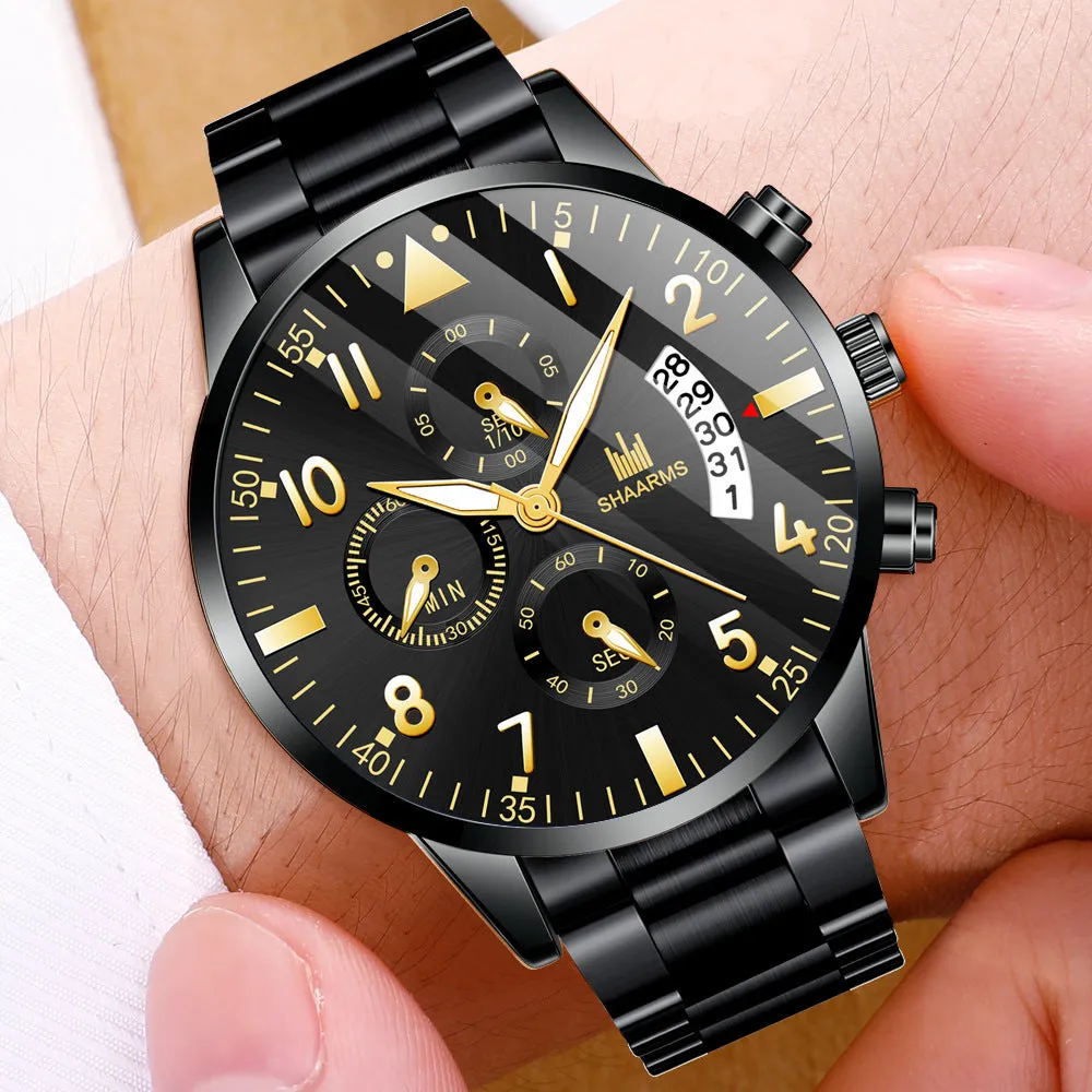 Fake Three-Eye Business Digital Scale Men 'S Calendar Fashion Quartz Watch