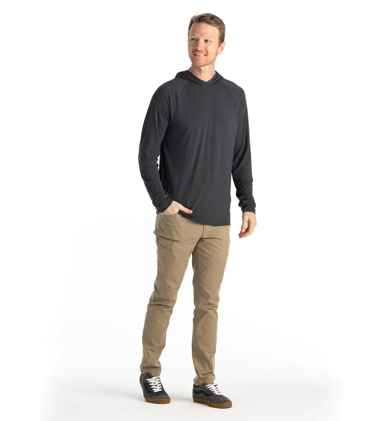 Free Fly Men's Bamboo Flex Hoodie in Black Sand