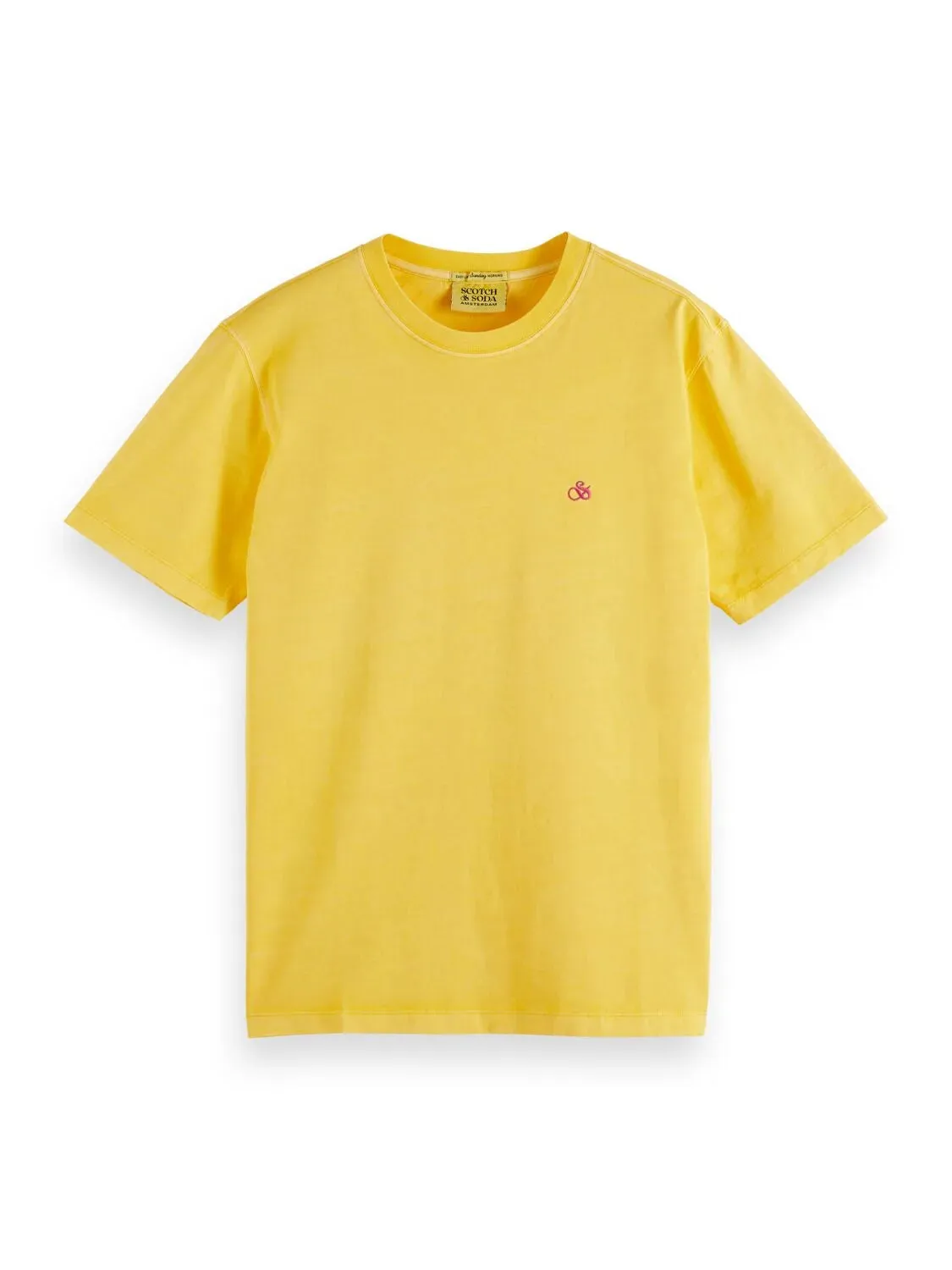 Garment Dye Logo Embroidery Tee (Yellow) - S1716854867