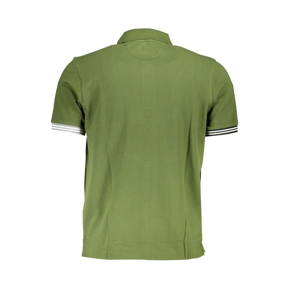 La Martina Chic Green Cotton Blend Polo Shirt