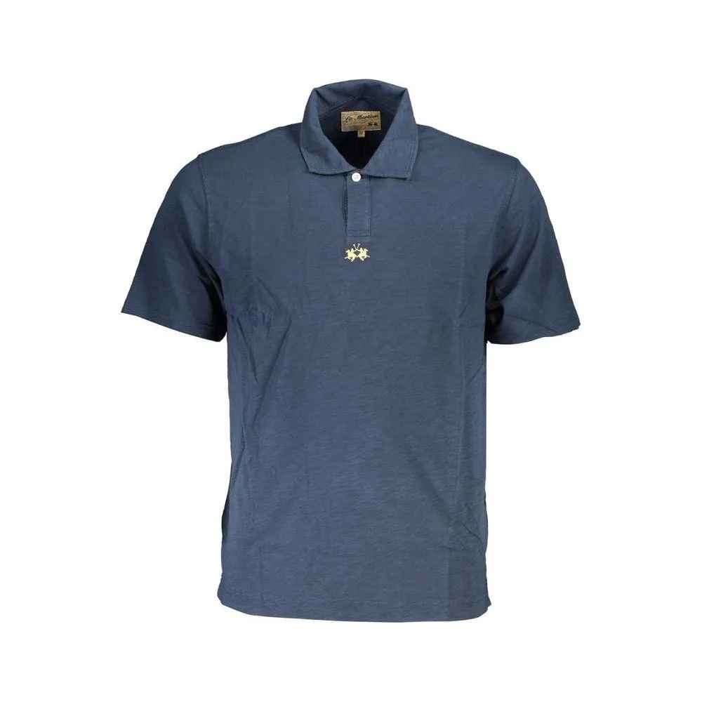 La Martina Classic Short-Sleeved Blue Polo