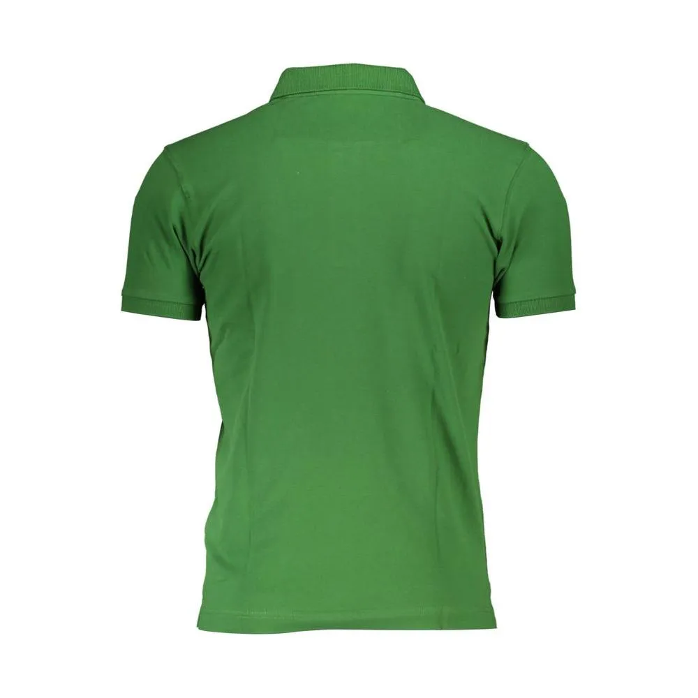 La Martina Green Cotton Men Polo Shirt