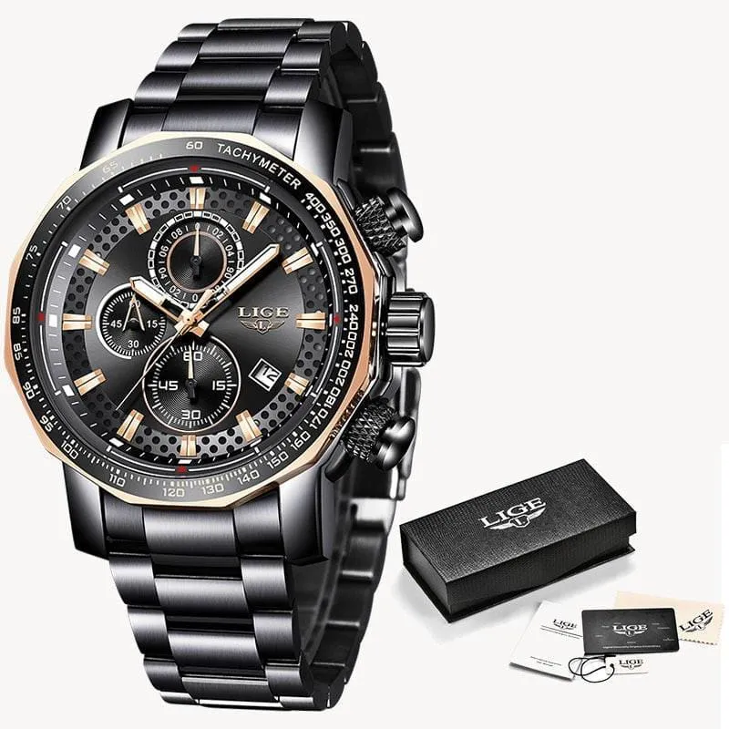 Mens Luxury Quartz Waterproof Watch