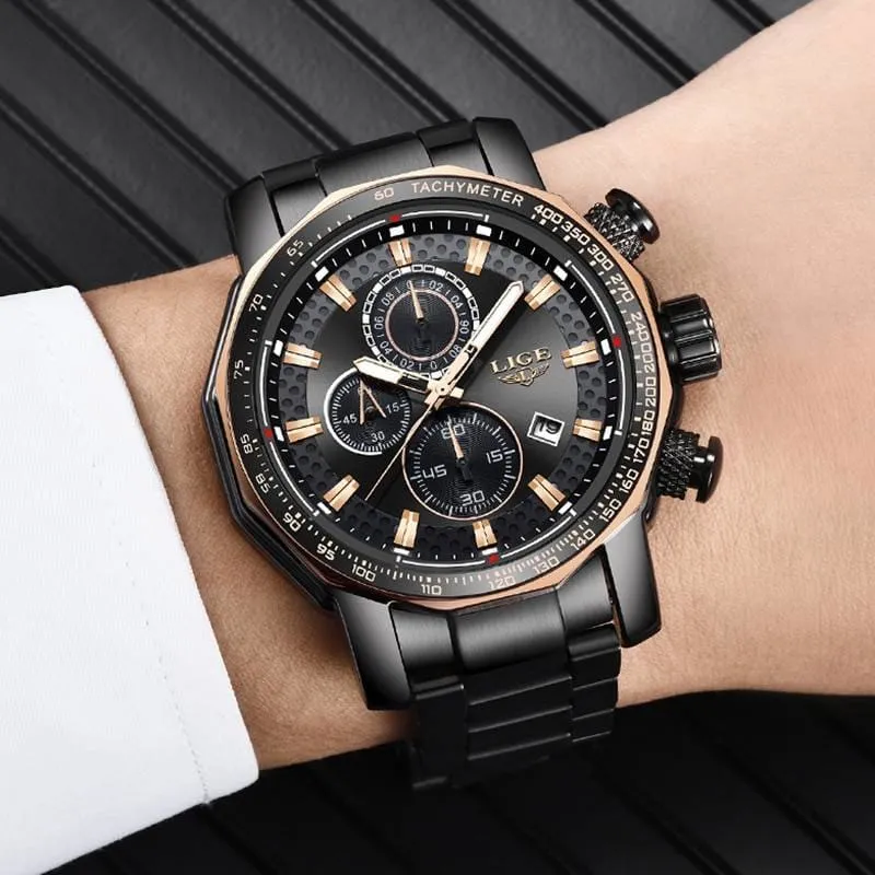 Mens Luxury Quartz Waterproof Watch