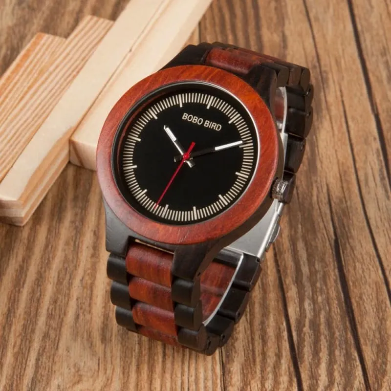 Men's Striped Wooden Watches