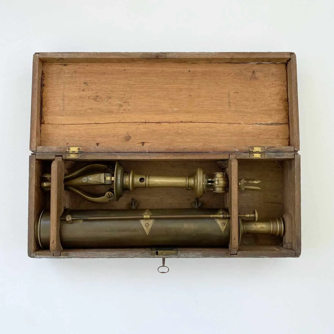 Mid Eighteenth Century Cased Gregorian Reflecting Telescope by Benjamin Martin of Fleet Street