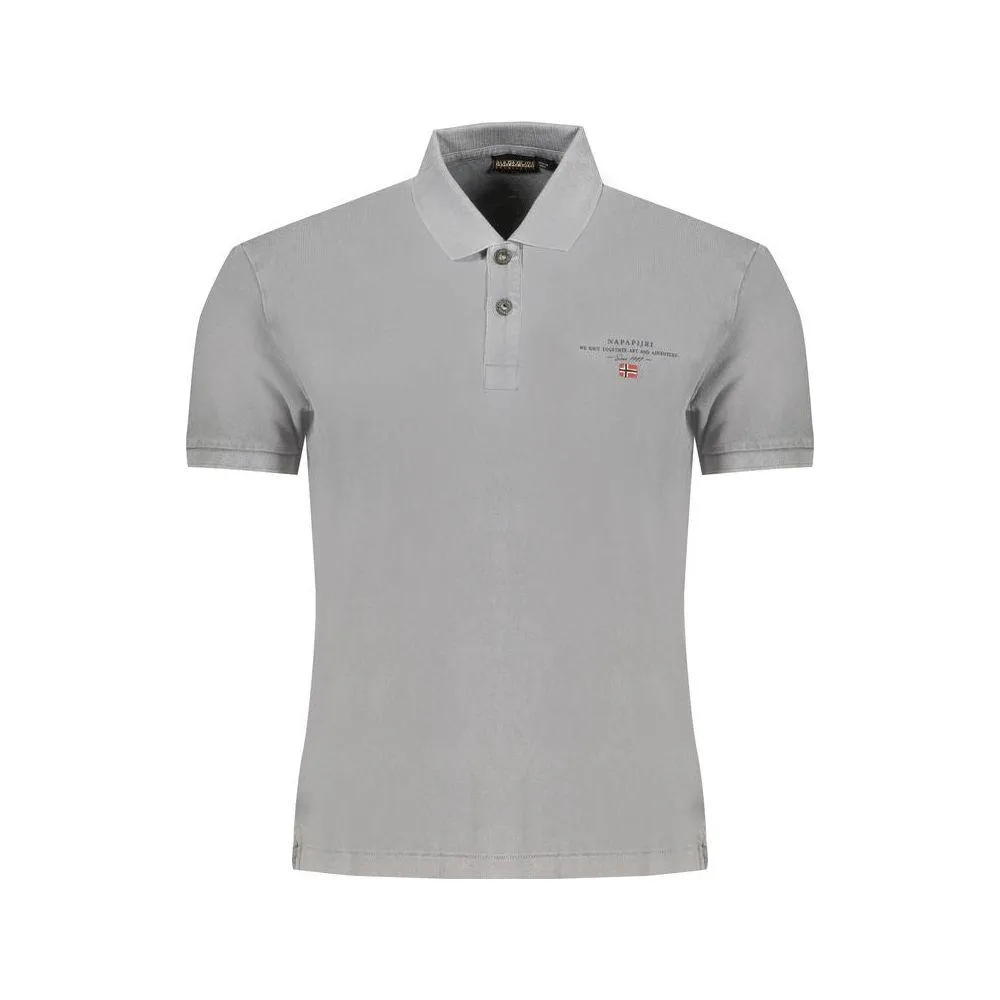 Napapijri Gray Cotton Polo Shirt