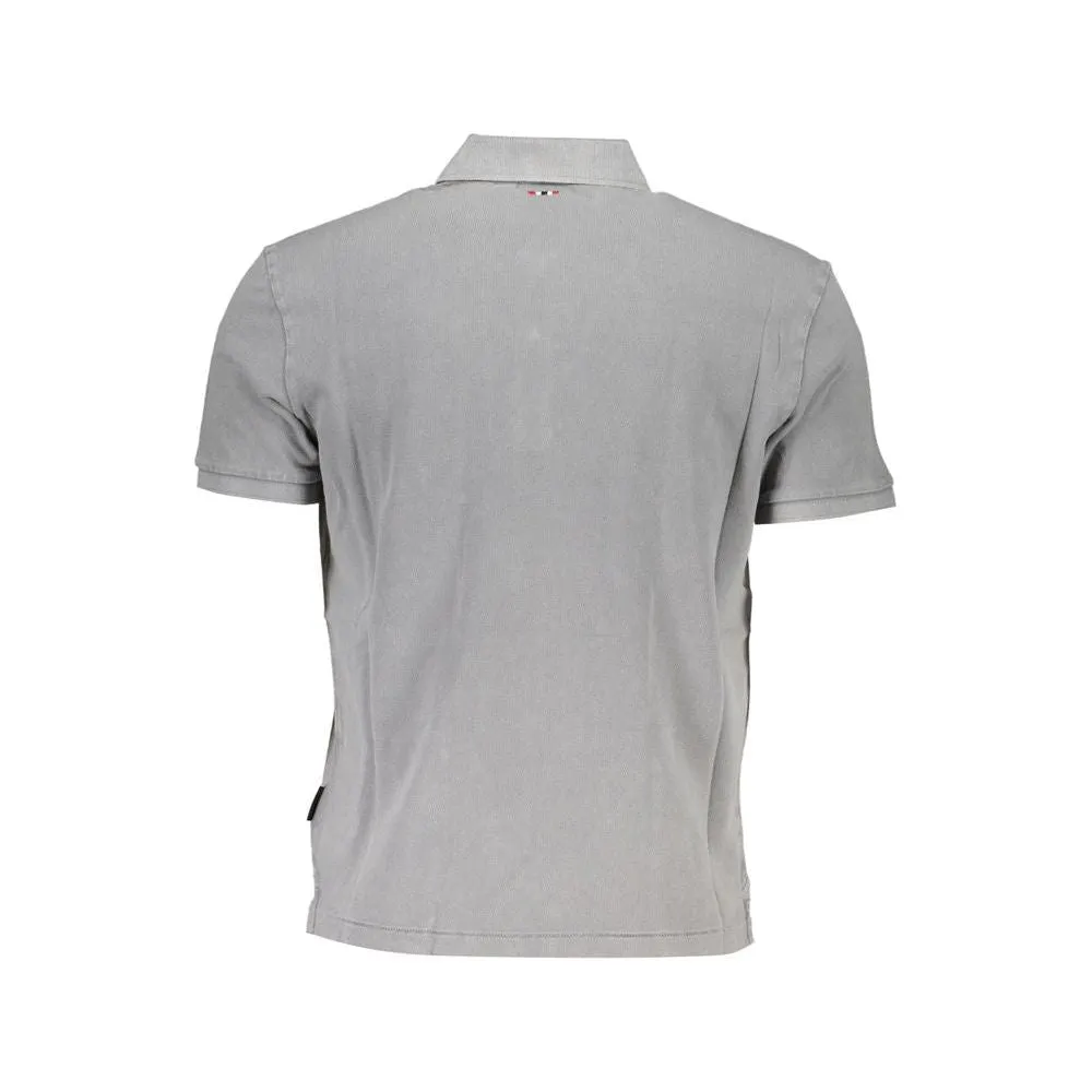 Napapijri Gray Cotton Polo Shirt