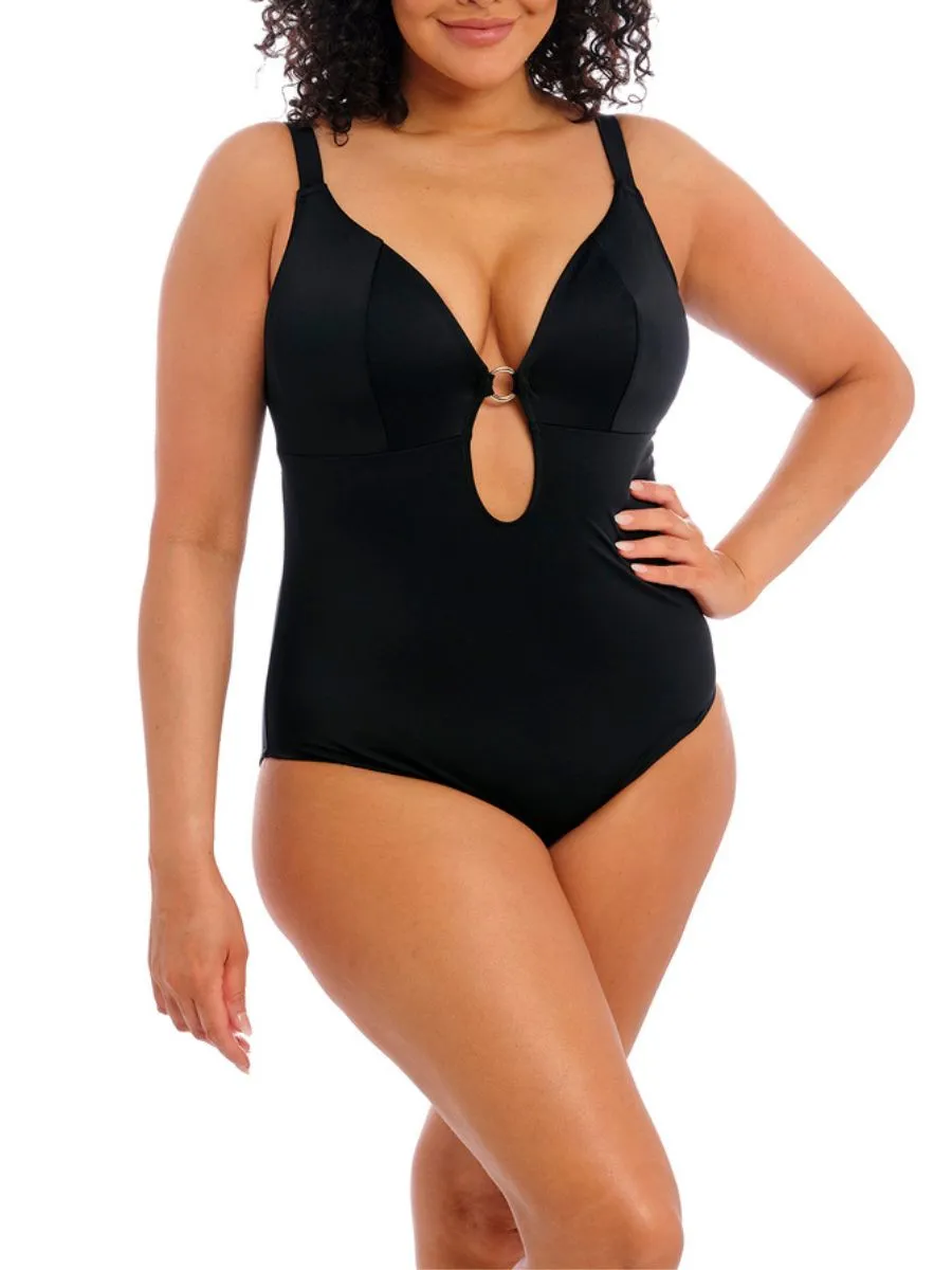 Plain Sailing Plunge Swimsuit - Black