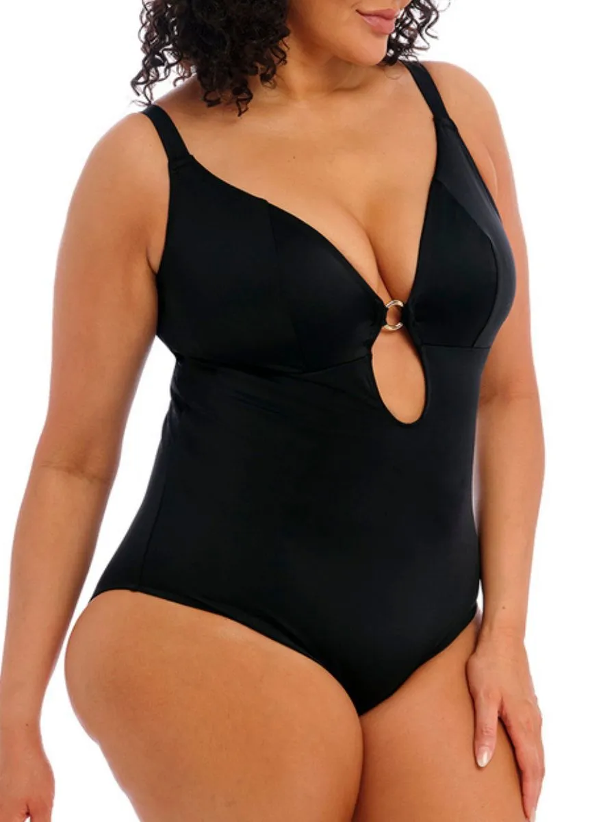 Plain Sailing Plunge Swimsuit - Black