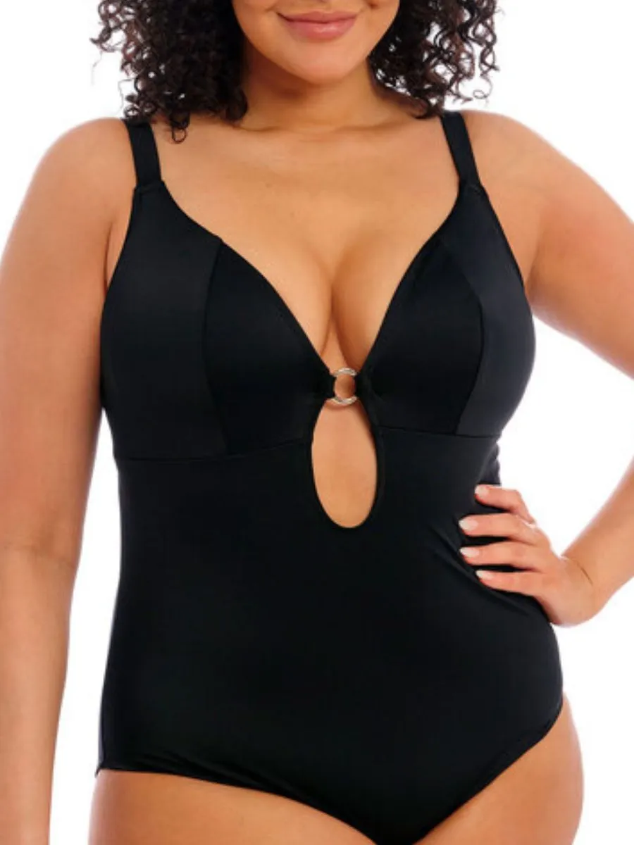 Plain Sailing Plunge Swimsuit - Black