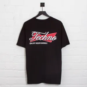 Techno Responsibly Back Print - Tshirt - Black