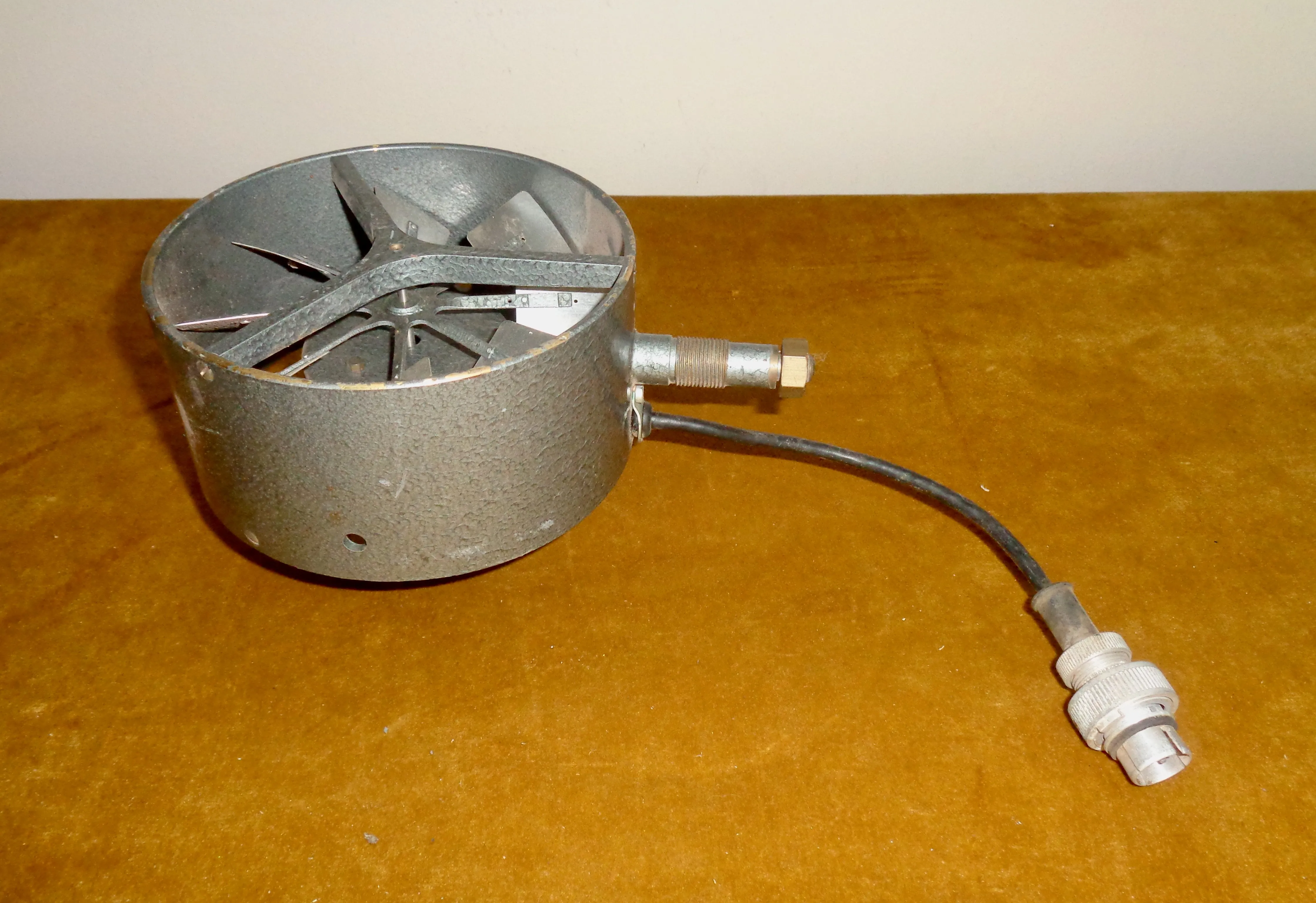 Vintage Rotating Vane Anemometer Turbine