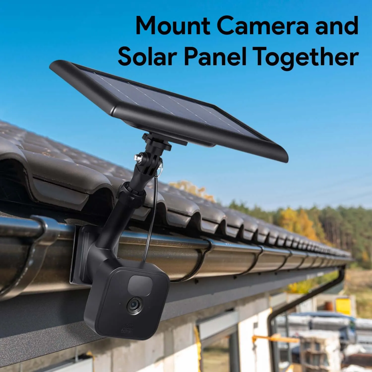 Wasserstein 2-in-1 Universal Gutter Mount for Camera & Solar Panel | Wyze, Blink, Ring, Arlo, & Eufy Cams