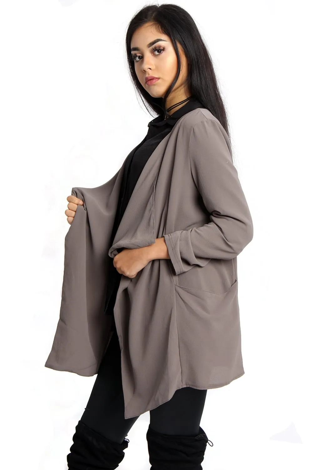 Waterfall Chiffon Duster Jacket