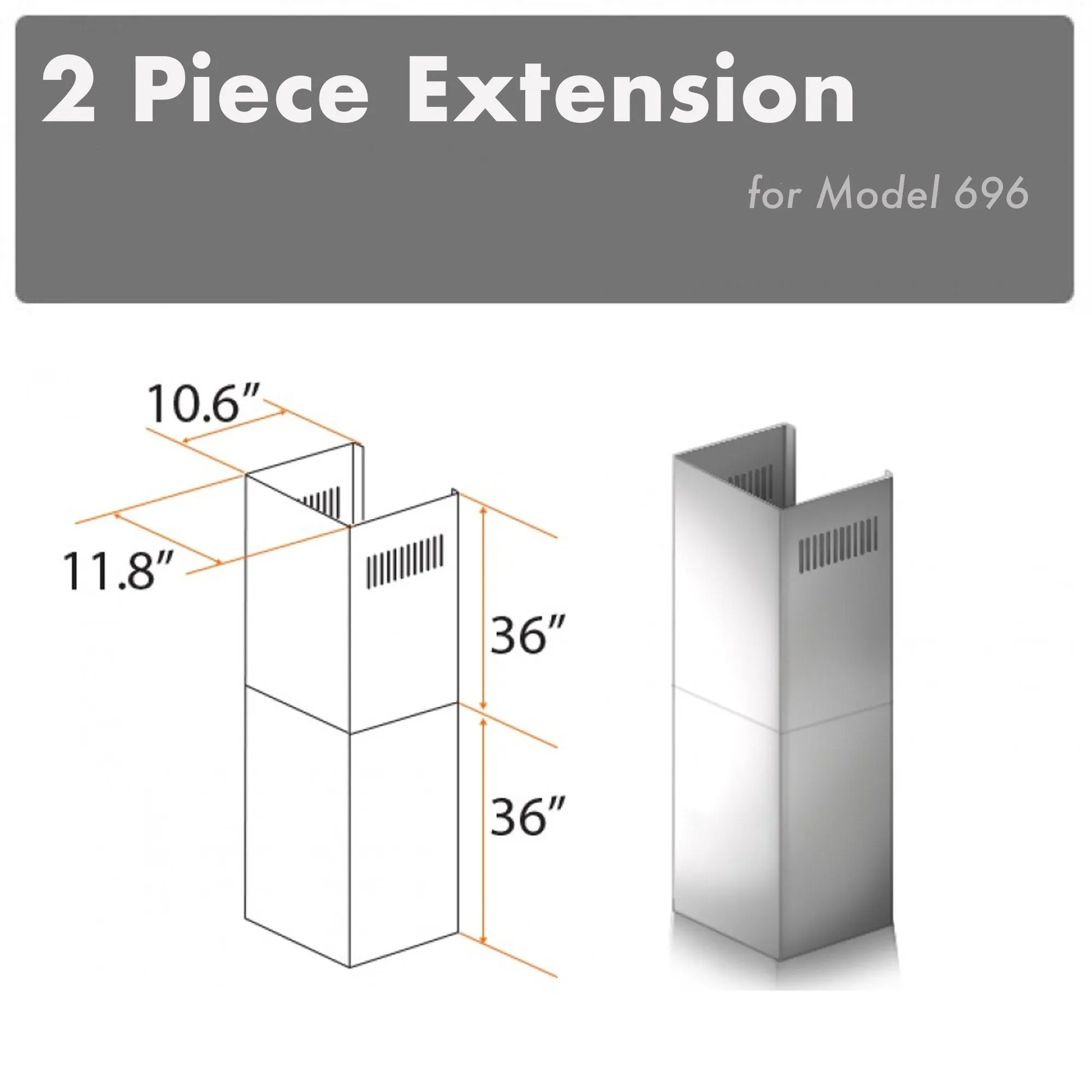 Z-line Range Hood Accessories model 2PCEXT-696