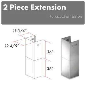 Z-line Range Hood Accessories model 2PCEXT-ALP100WL